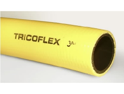 Vävarmerad rund tryckslang Gul